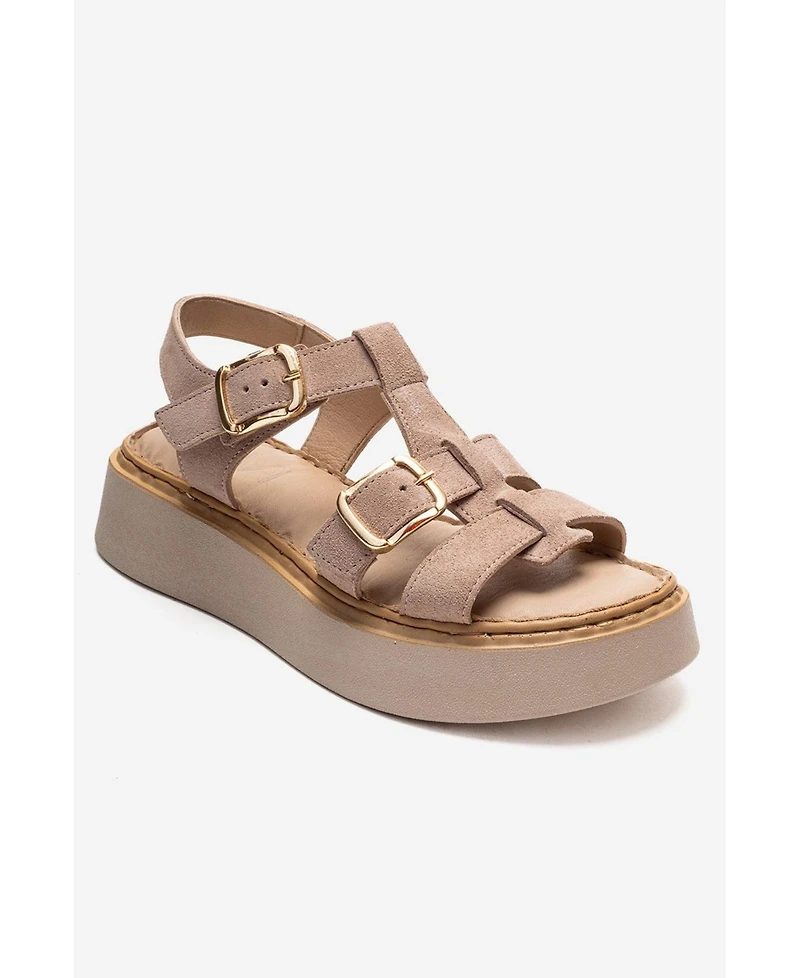 Forever & Always Shoes Women's Loin Leather Platform Sandal