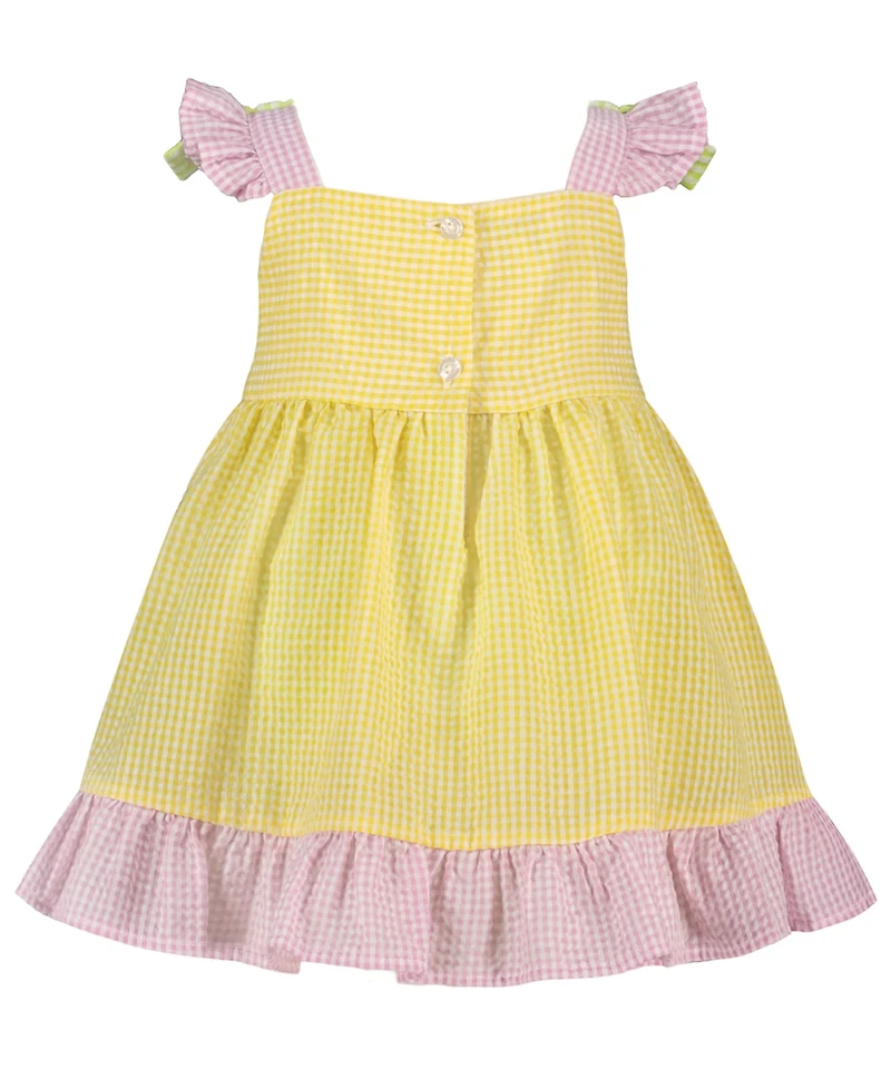 Blueberi Boulevard Baby Girls' Embroidered Dress with Hat