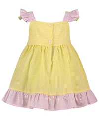 Blueberi Boulevard Baby Girls' Embroidered Dress with Hat