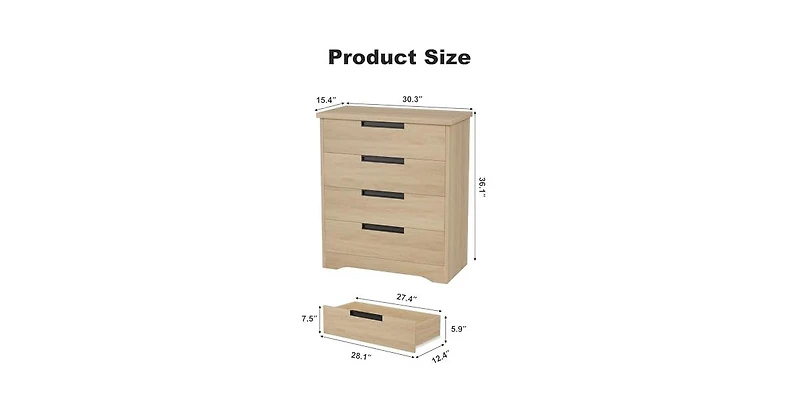 gaomon 4 Drawer Dresser for Bedroom