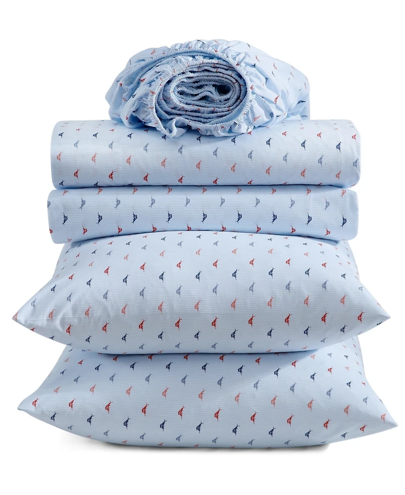 Tommy Bahama Home Iconic Marlin 200-Thread Count Washed Cotton 4-Pc. Sheet Set