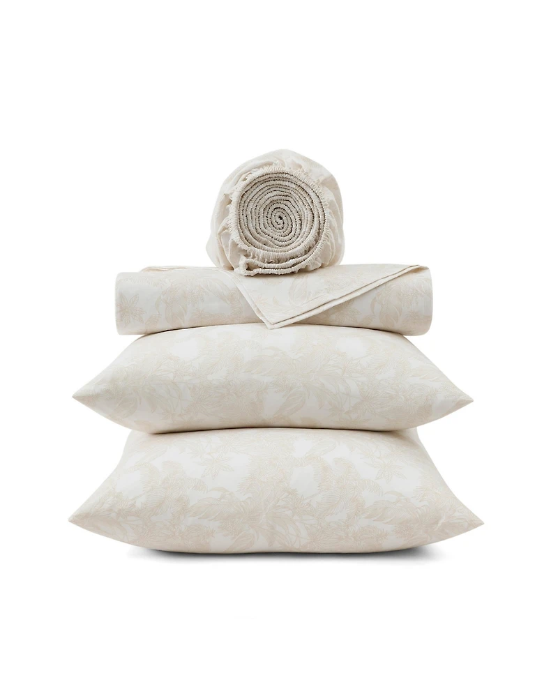 Tommy Bahama Home Legacy Fronds 200-Thread Count Washed Cotton 4-Pc. Sheet Set, Queen