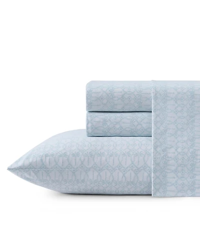 Tommy Bahama Home Palm Tree Ikat 200-Thread Count Washed Cotton 4-Pc. Sheet Set, King