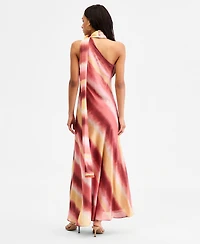 Taylor Women's Printed One-Shoulder Scarf Maxi Dress