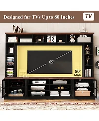 Streamdale Furniture 95.5" Entertainment Center with Bookshelves for TVs up to 80