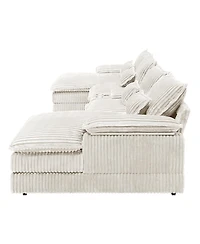 Streamdale Furniture 5-piece U-shaped sofa w/ console, Usb ports & 4 pillows.