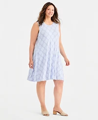 Style & Co Plus Size Sleeveless Printed Flip Flop Dress, Macy's Exclusive