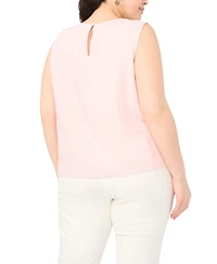 Vince Camuto Plus Sleeveless Crewneck Blouse