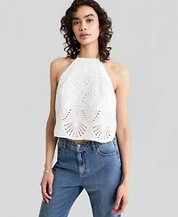 And Now This Women's Cotton Seashell Embroidered Halter Top, Macy's Exclusive