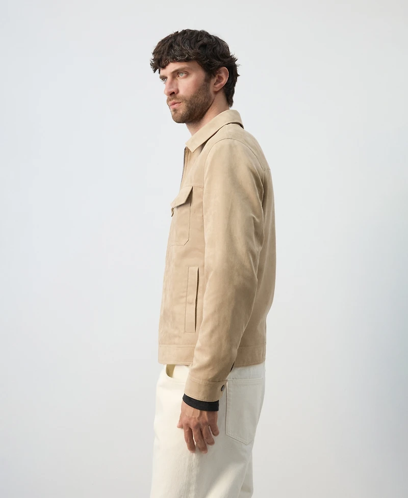 Mango Men's Suede-Effect Pockets Jacket