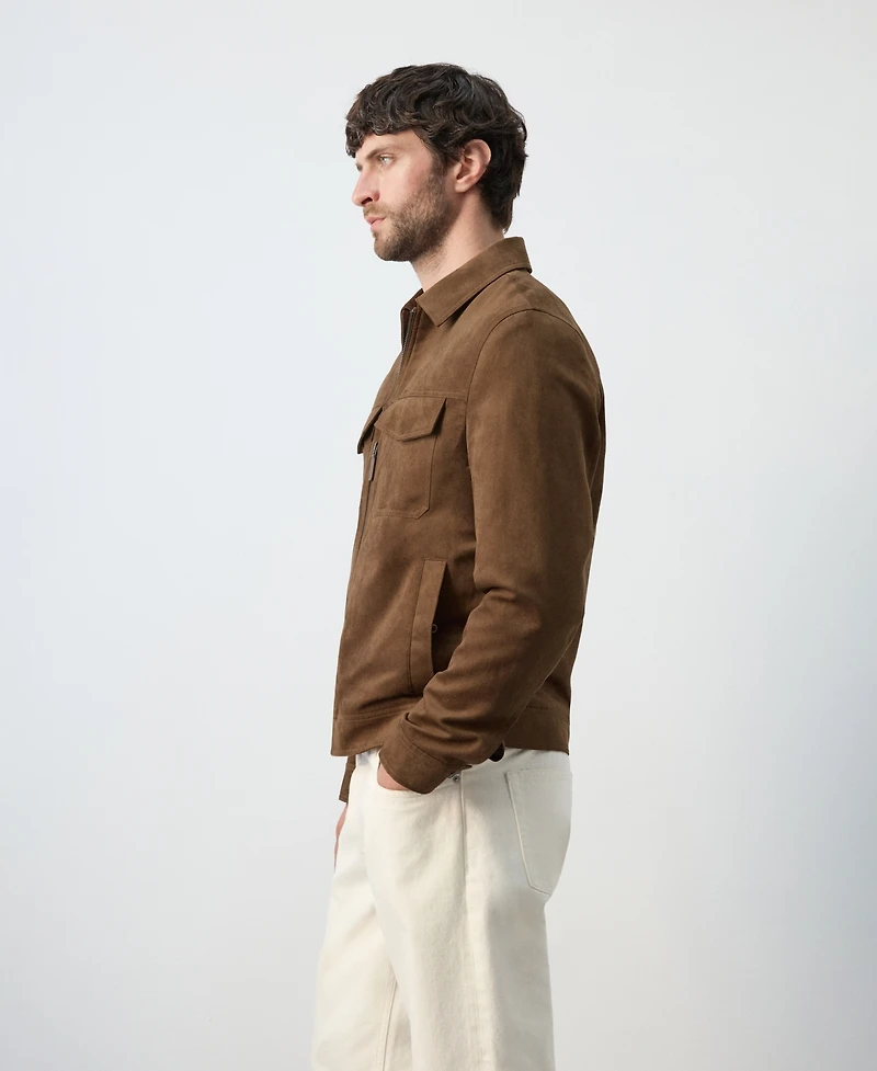 Mango Men's Suede-Effect Pockets Jacket