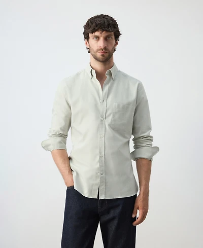 Mango Men's Cotton Regular-Fit Oxford Shirt