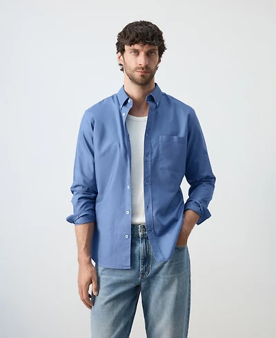 Mango Men's Cotton Regular-Fit Oxford Shirt