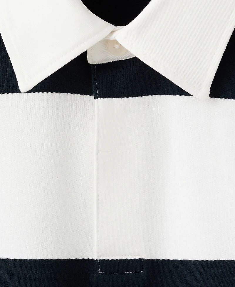 Mango Men's Cotton Striped Polo Sweatshirt