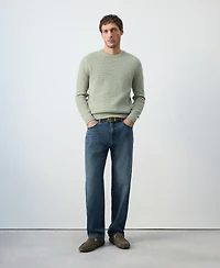 Mango Men's Lace Pattern Knit Sweater