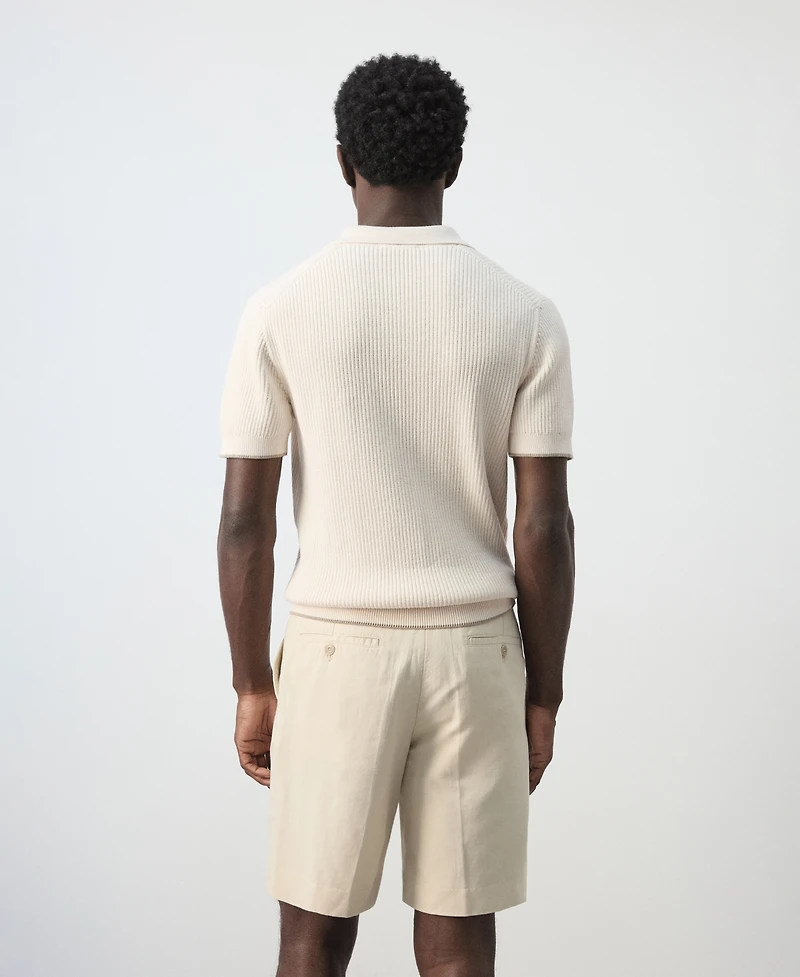 Mango Men's Contrast Trim Cotton Polo Shirt