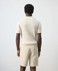 Mango Men's Contrast Trim Cotton Polo Shirt