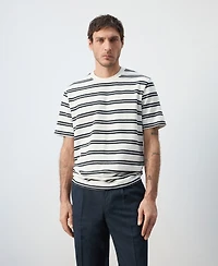 Mango Men's Regular-Fit Striped T-Shirt