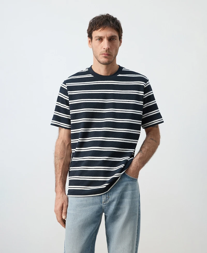 Mango Men's Regular-Fit Striped T-Shirt
