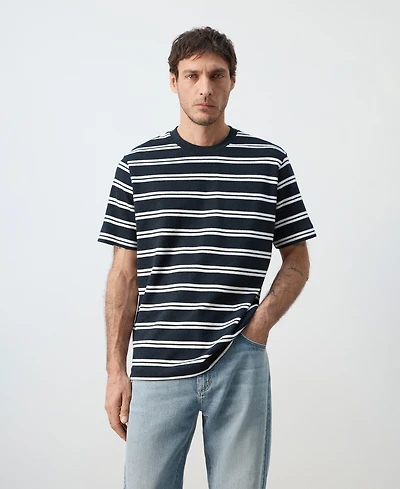 Mango Men's Regular-Fit Striped T-Shirt