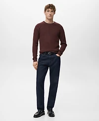 Mango Men's Fine Rib-Knit Cotton Sweater