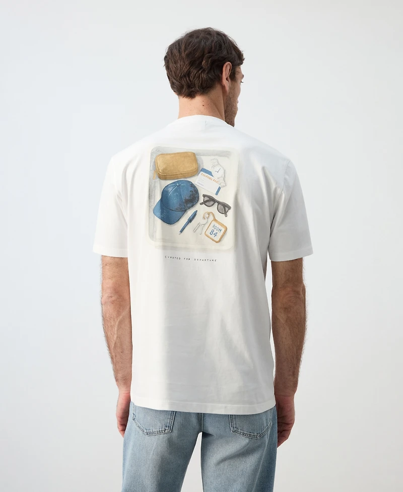 Mango Men's Cotton Graphic T-Shirt