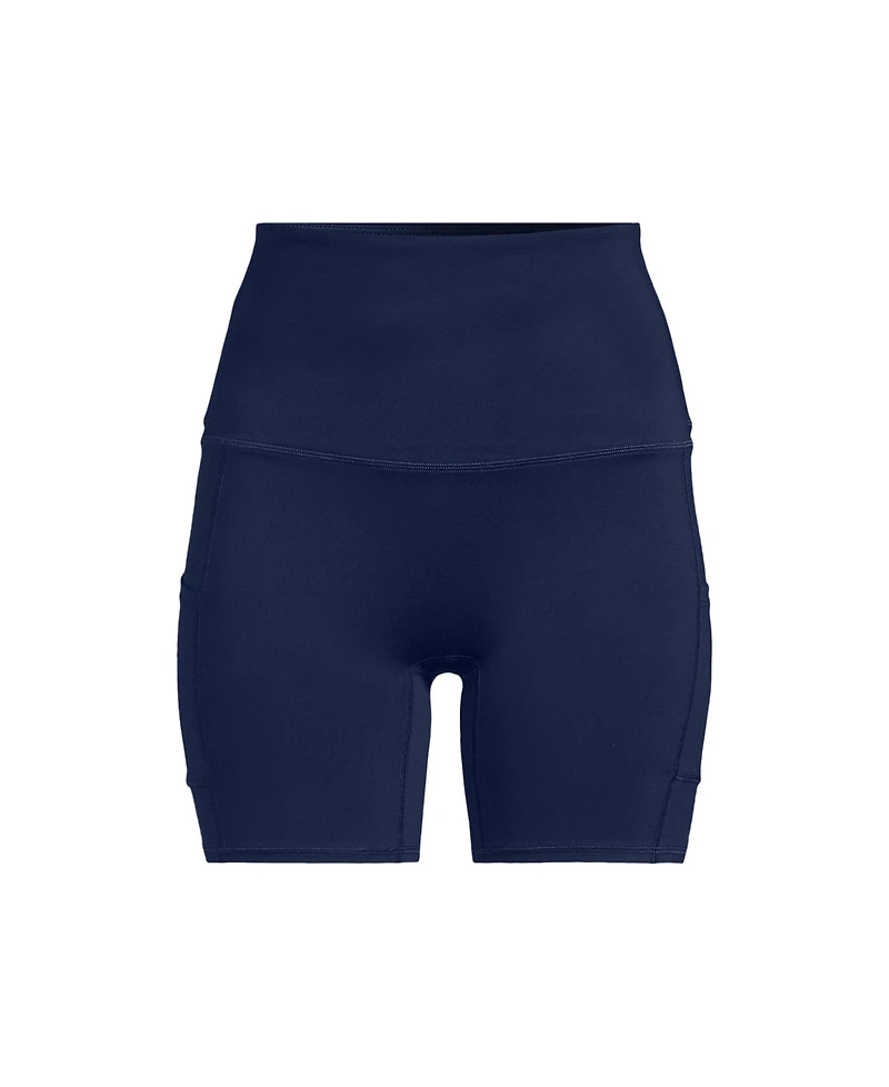 Lands' End Women's Plus Tugless QuickDry 7" Swim Bike Shorts