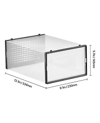 Rainsken Stackable Shoe Storage Boxes Fit Size 11, 12-Pack Plastic Shoe Organizers, Sneaker Display Containers Bins for Closet, Under Bed, Entryway