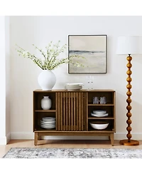 Streamdale Furniture Farmhouse Fluted Sideboard Cabinet - Walnut