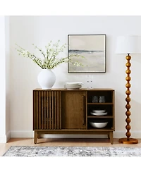 Streamdale Furniture Farmhouse Fluted Sideboard Cabinet - Walnut