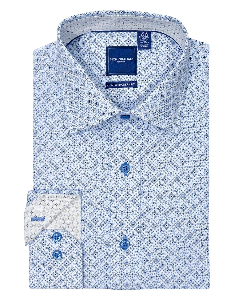 Nick Graham Men's Dorchester Medal Modern-Fit Dress Shirt