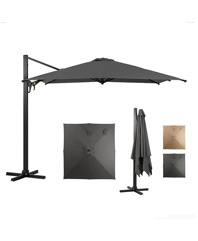 Mondawe 10 Ft Cantilever Patio Umbrella with 360° Rotation & Tilt (No Base)