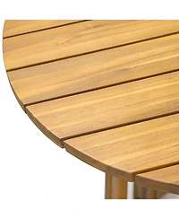 Streamdale Furniture Outdoor Round Top Acacia Wood Dining Table,Round Bistro Table