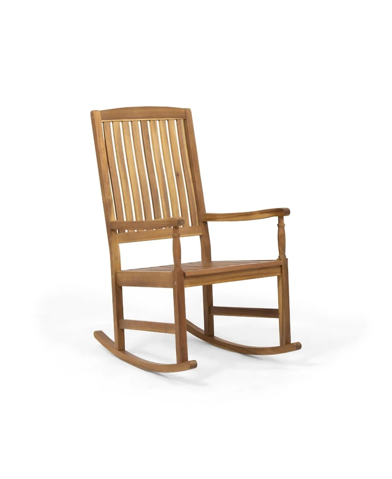 Mondawe Wood Outdoor Patio Rocking Chair Capacity Smooth Porch Rocker