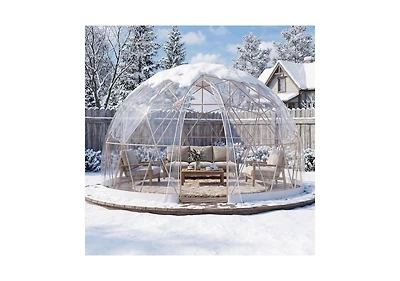 Aecojoy Outdoor Igloo Tent Dome for Winter, 12x12 Clear Bubble Tent for 4–7 People
