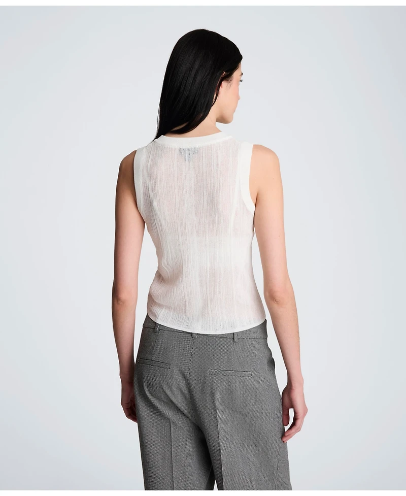 Kenneth Cole Women's Sheer Variegated Rib Vest