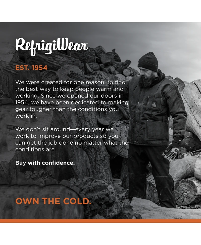 RefrigiWear Men's Iron-Tuff Siberian Jacket - Extreme Cold Weather Workwear, -50°F Protection, Durable & Water-Resistant