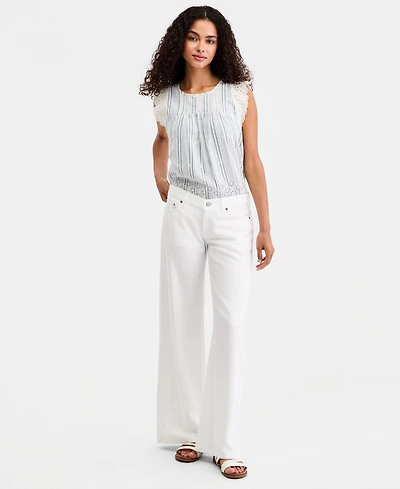 Lucky Brand Women's Liquid Luxe Super Low Rise Ultra Wide Leg Jeans