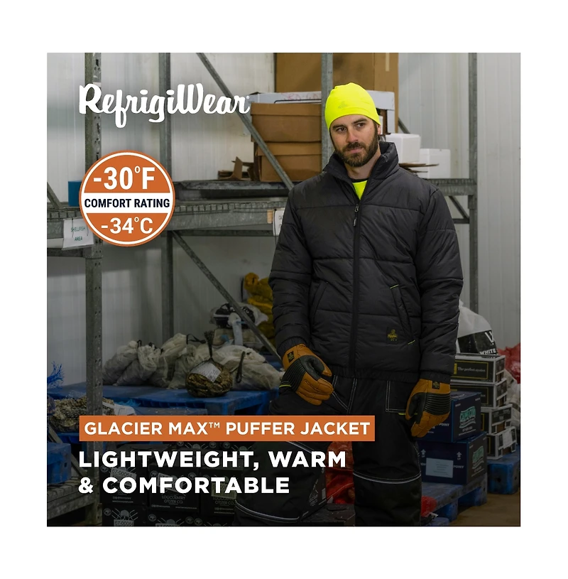 RefrigiWear Big & Tall EnduraQuilt Puffer Jacket - Insulated Winter Coat for Extreme Cold