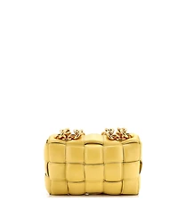 Pre-Owned Bottega Veneta Cassette Chain Crossbody Bag Padded Maxi Intrecciato Leather