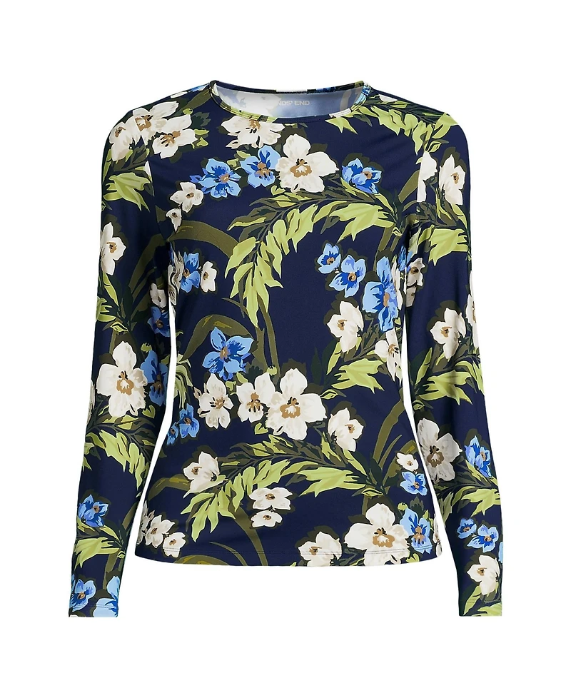 Lands' End Plus SunShade Upf 50 Long Sleeve Rash Guard Swim Tee