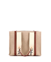 Pre-Owned Chloe Medium Woody Tote Canvas with Leather