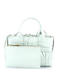 Pre-Owned Bottega Veneta Mini Arco Tote Maxi Intrecciato Plisse Leather