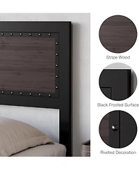 gaomon Metal Platform Bed Frame with Headboard, 4 Storage Drawers & Charging Station, Strong Slat Support