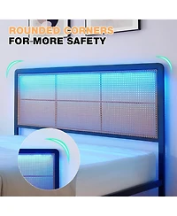 gaomon Twin Xl Velvet Upholstered Bed Frame with Headboard, Modern Platform Bed with Wood Slats Support, No Box Spring