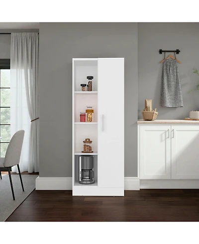Fm Furniture Phantom Kitchen Pantry Cabinet with 3 Closed and 3 Open Compartments for Storage