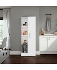 Fm Furniture Phantom Kitchen Pantry Cabinet with 3 Closed and 3 Open Compartments for Storage