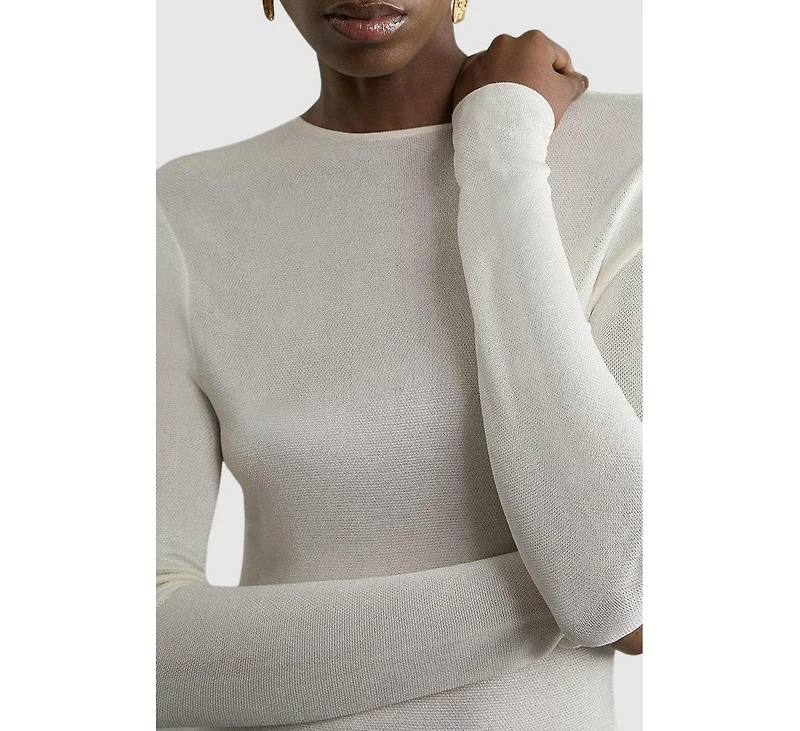 Karen Millen Women's Slinky Lace Asymmetric Maxi Dress