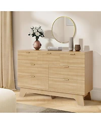 gaomon Drawer Dresser for Bedroom, 47" Wide Mid Century Modern Dresser with Gold Handle