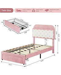 gaomon Full Metal Platform Bed Frame with Decorative Headboard & Footboard, Heavy Duty Steel Slats, Underbed Storage